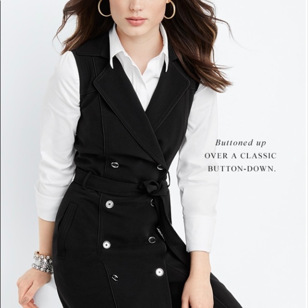 White House Black Market Trench Dress - 00 - Picture 3 of 8